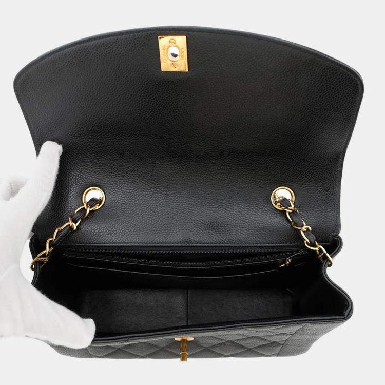 Pre Owned Chanel Diana Black Caviar Leather 25 Chain Shoulder Bag