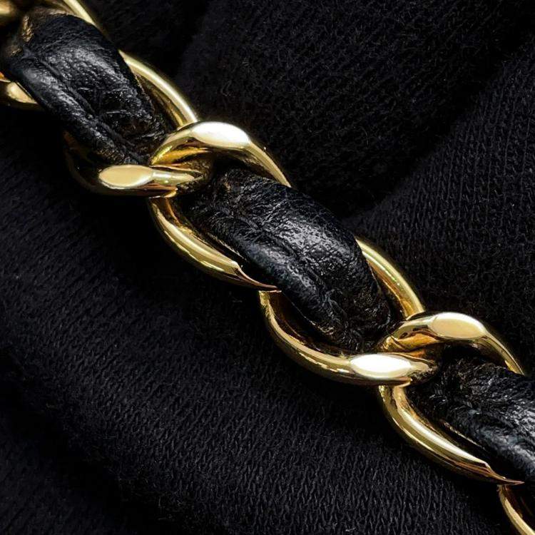 Pre Owned Chanel Diana Black Caviar Leather 25 Chain Shoulder Bag