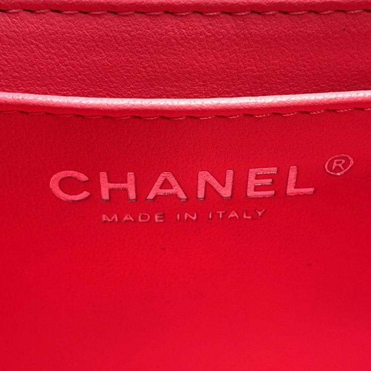 Pre Owned Chanel Mini Flap Pink Lambskin Shoulder Bag