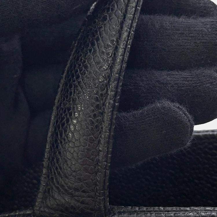 Pre Owned Chanel Deca Coco Black Caviar Leather Tote Bag