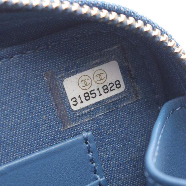 Pre Owned Chanel Matelasse Chain Shoulder Bag Denim Blue Ghw