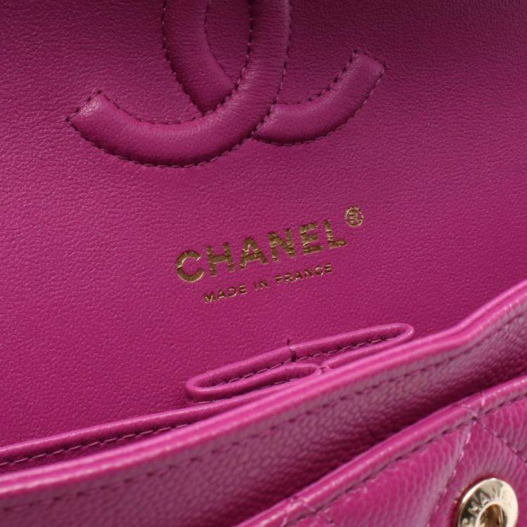 Pre Owned حقيبة شانيل كتف بالسلسلة فلاب مزدوج جلد العجل وردي ذهبية