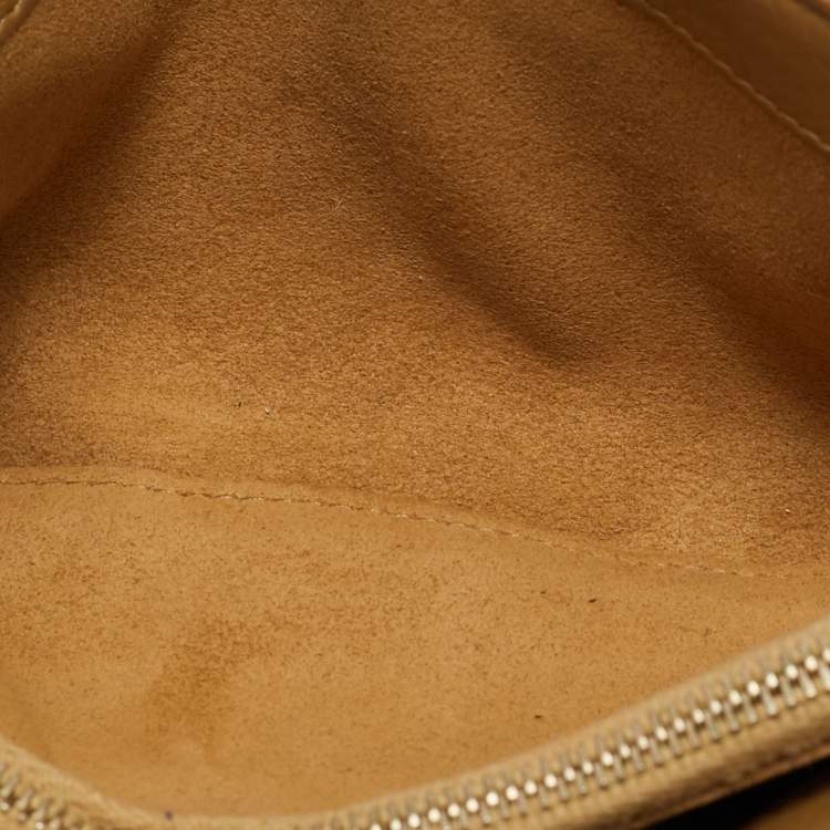 Pre Owned Chanel Beige Chevron Leather Boy Phone Holder Pouch 