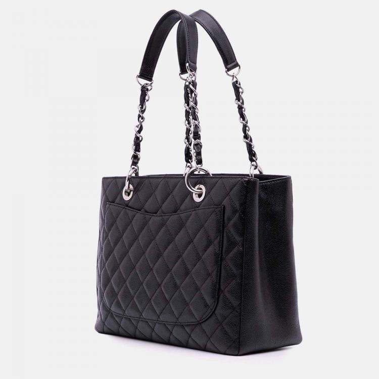 Pre Owned Chanel Black Caviar Grand Shopping Tote