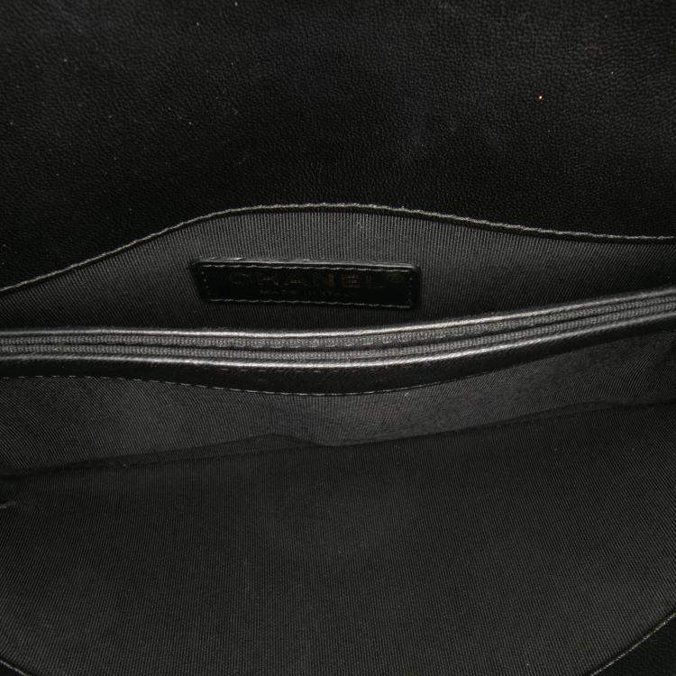 Pre Owned Chanel Black Lambskin CC Antico Flap Bag