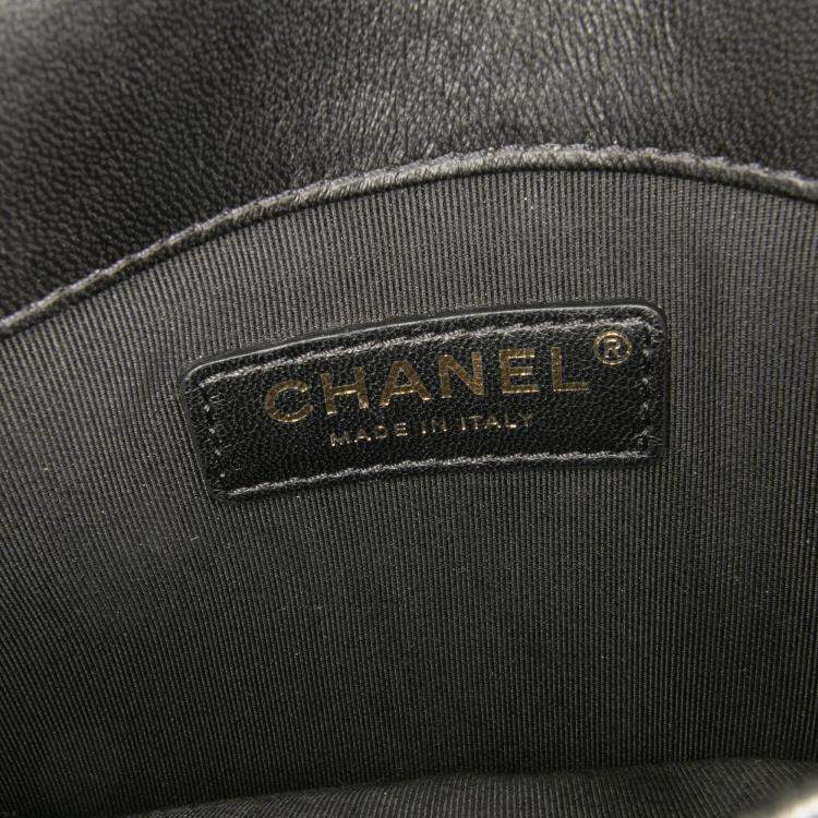 Pre Owned Chanel Black Lambskin CC Antico Flap Bag