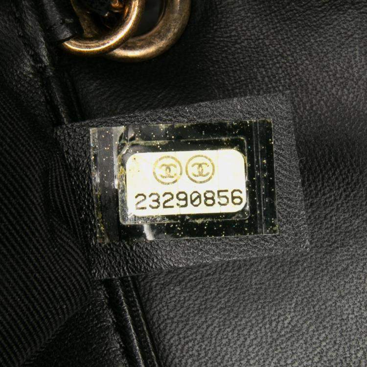 Pre Owned Chanel Black Lambskin CC Antico Flap Bag