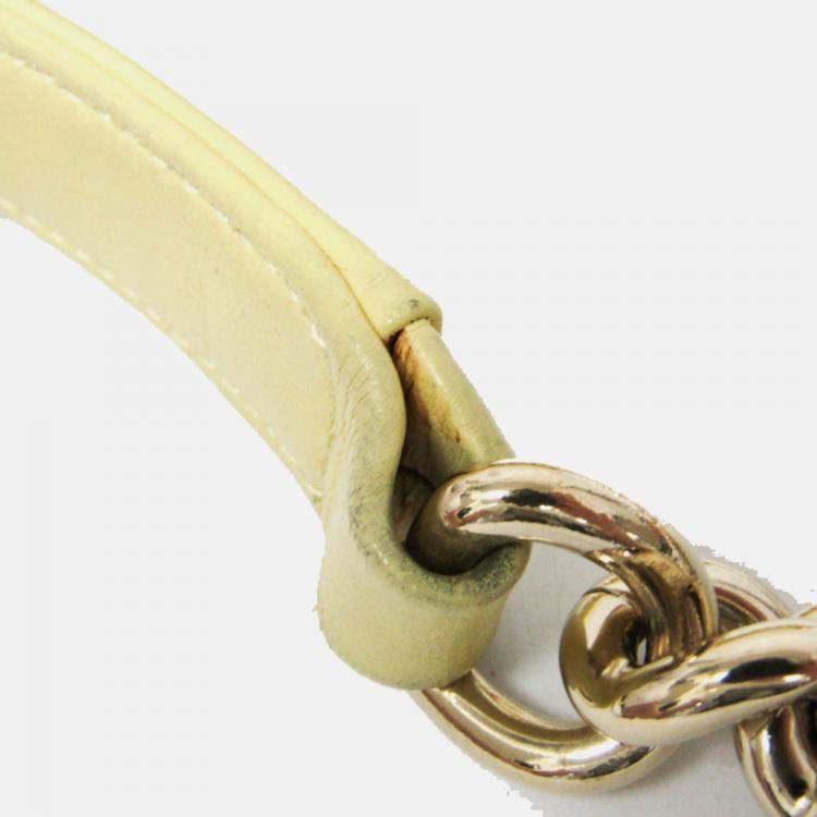 Pre Owned Chanel Boy V Stitch Yellow Leather Shoulder Bag