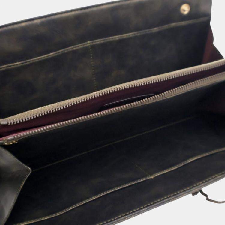 Pre Owned Chanel Black Metallic Lambskin CC Chain Fringe Clutch