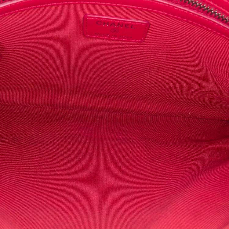 Pre Owned Chanel Black Medium Aged Calfskin Gabrielle O Case Clutch