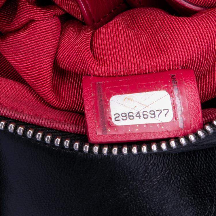 Pre Owned Chanel Black Medium Aged Calfskin Gabrielle O Case Clutch