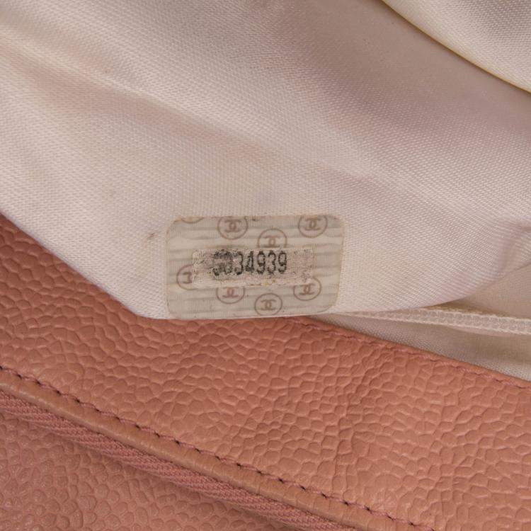 Pre Owned Chanel Pink CC Caviar Chain Tote