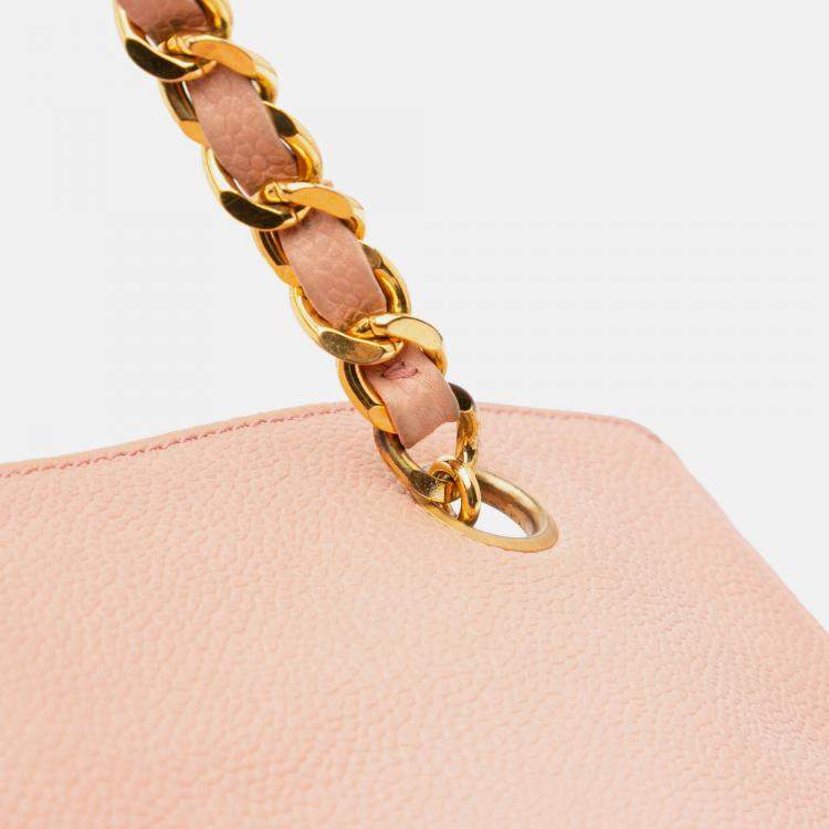 Pre Owned Chanel Pink CC Caviar Chain Tote