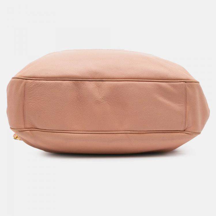 Pre Owned Chanel Pink CC Caviar Chain Tote