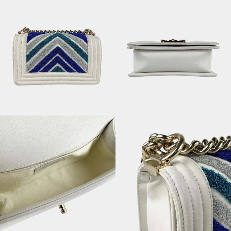 Pre Owned Chanel Boy Multicolor Leather Shoulder Bag