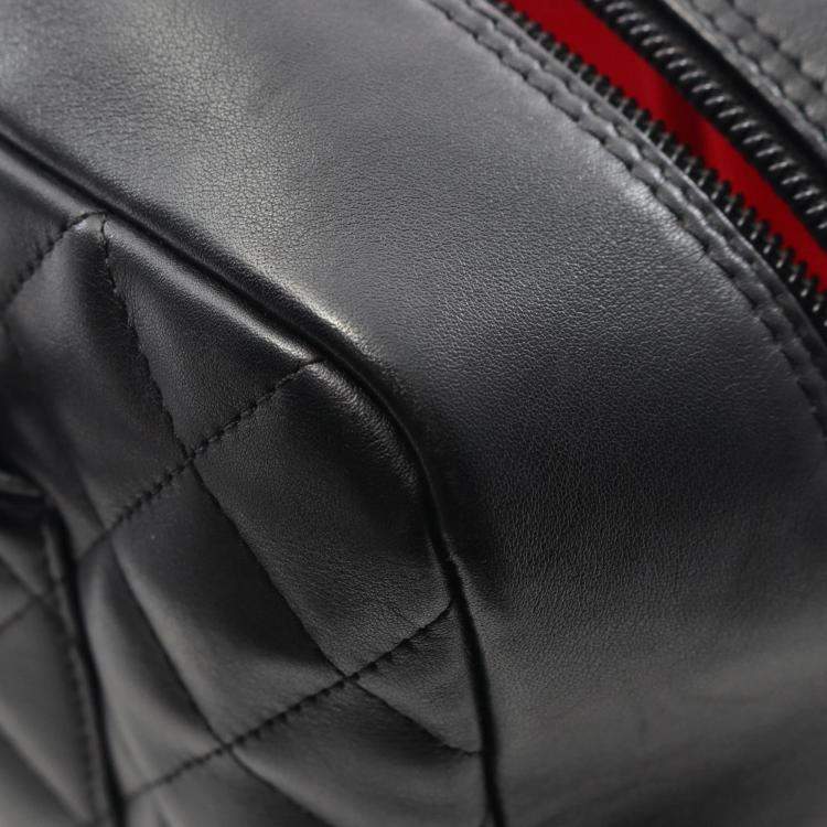 Pre Owned Chanel Cambon Ligne Black Patent Leather Bowling Bag