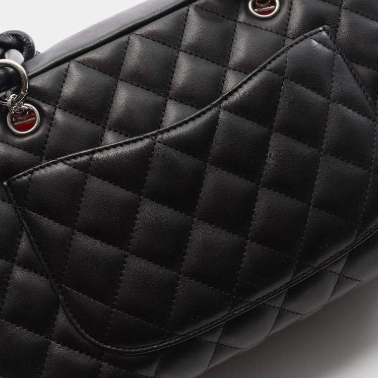 Pre Owned Chanel Cambon Ligne Black Patent Leather Bowling Bag