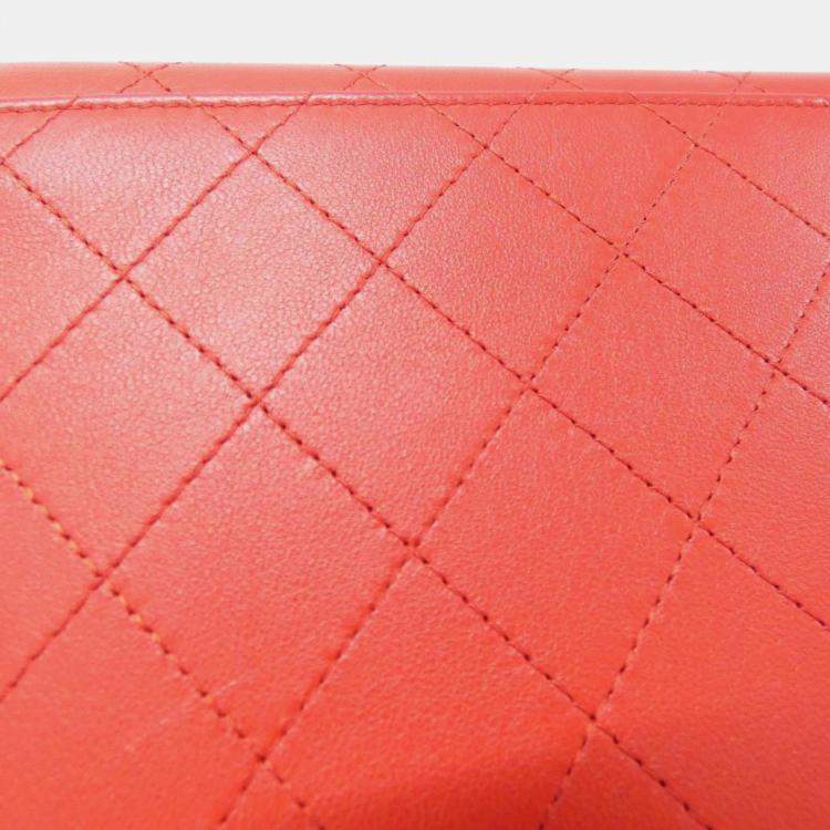 Pre Owned Chanel Pink, Red Leather Chain Wallet