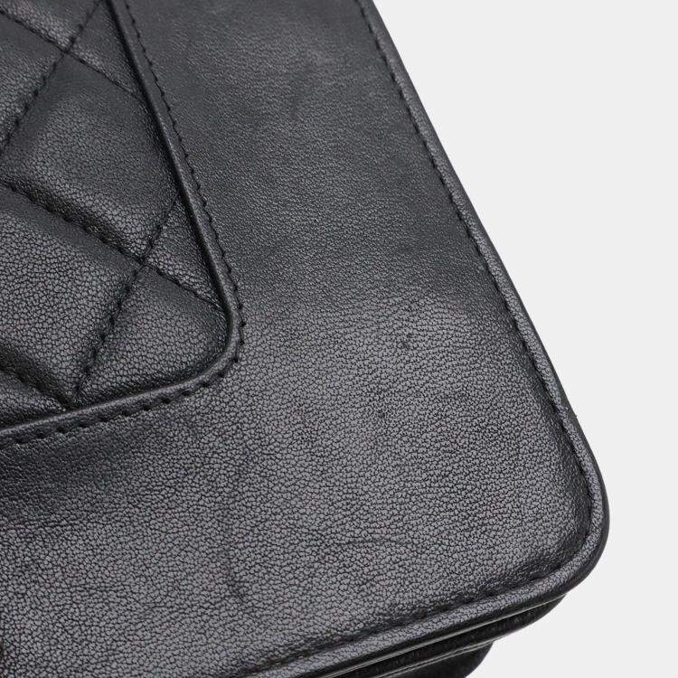 Pre Owned Chanel Mademoiselle Black Leather Chain Wallet