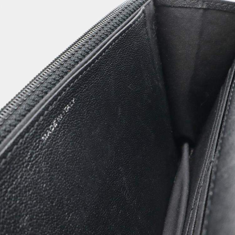 Pre Owned Chanel Mademoiselle Black Leather Chain Wallet
