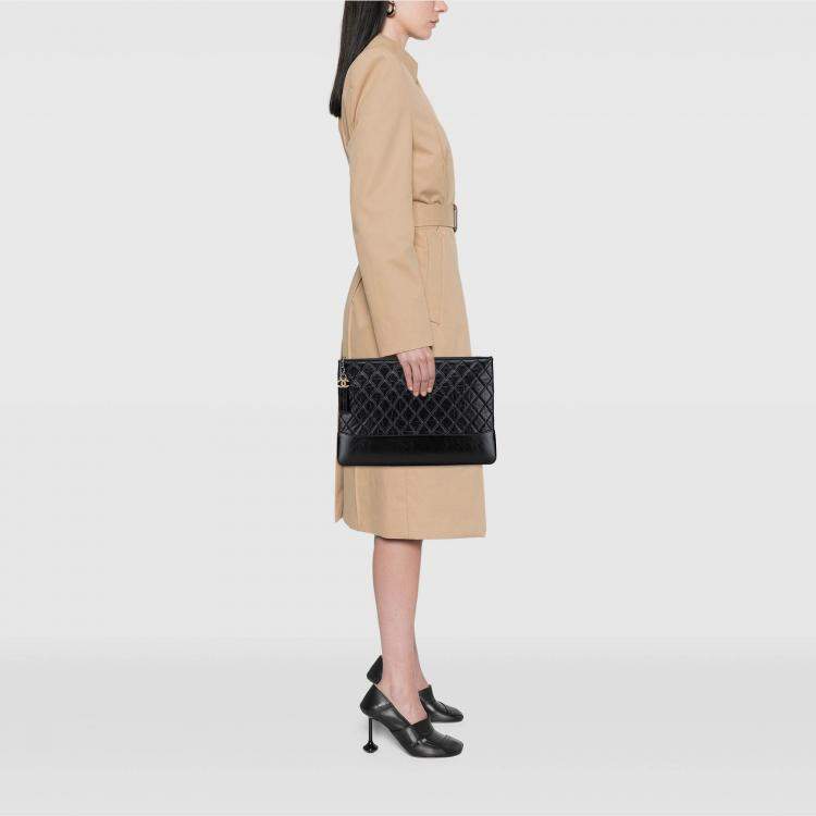 Pre Owned Chanel Large Aged Calfskin Gabrielle O Case Clutch