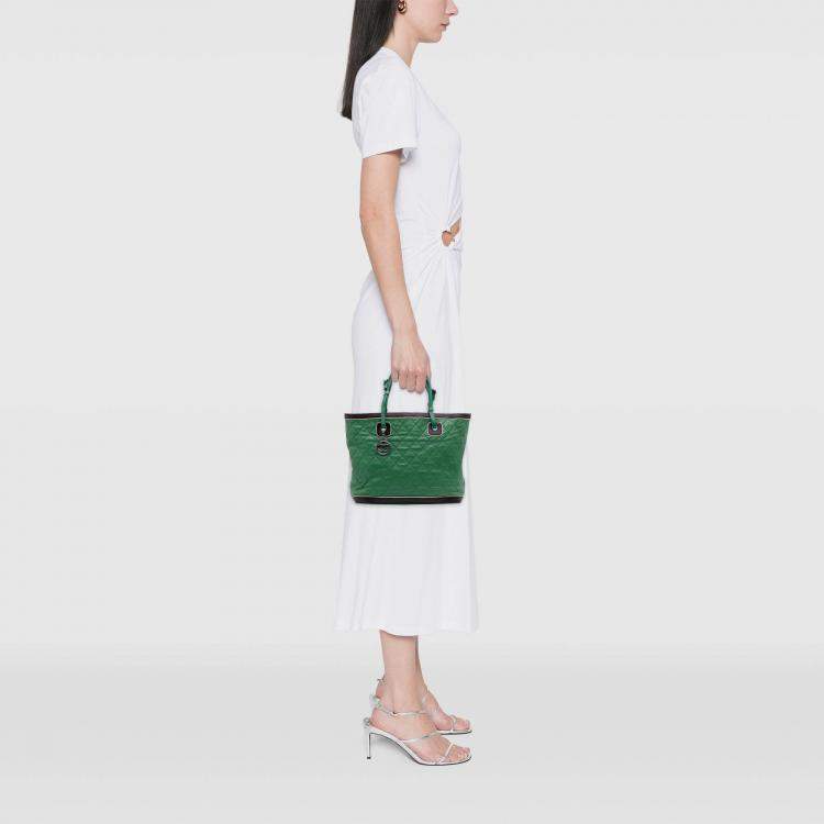 Pre Owned Chanel Green Large Quilted Lambskin Country Club Tote