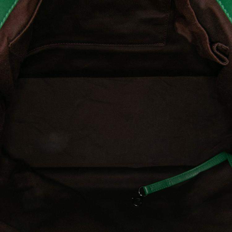Pre Owned Chanel Green Large Quilted Lambskin Country Club Tote