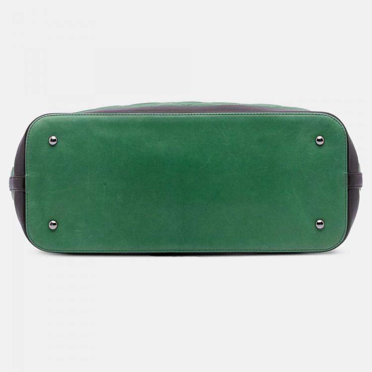 Pre Owned Chanel Green Large Quilted Lambskin Country Club Tote