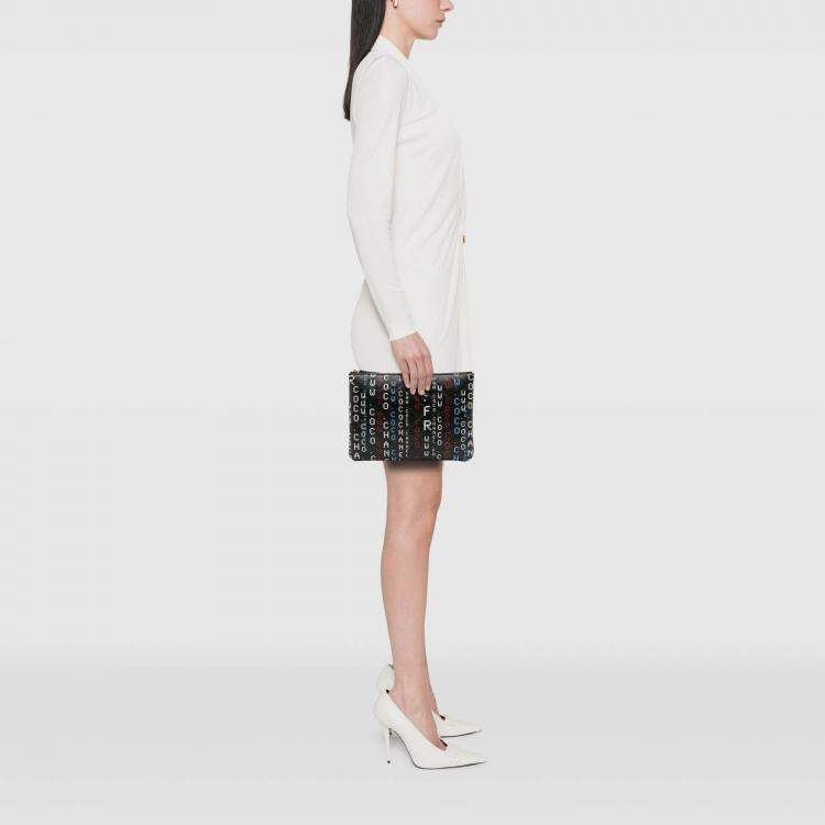 Pre Owned Chanel Black Medium Quilted Lambskin Data Center O Case Clutch