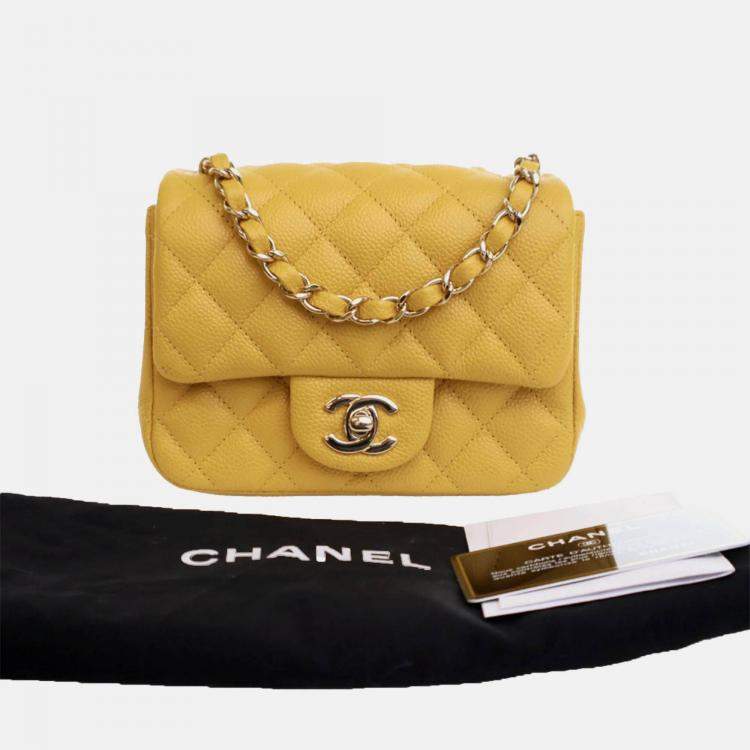 Pre Owned Chanel Mini Square Classic Caviar Single Flap