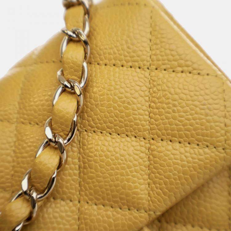 Pre Owned Chanel Mini Square Classic Caviar Single Flap