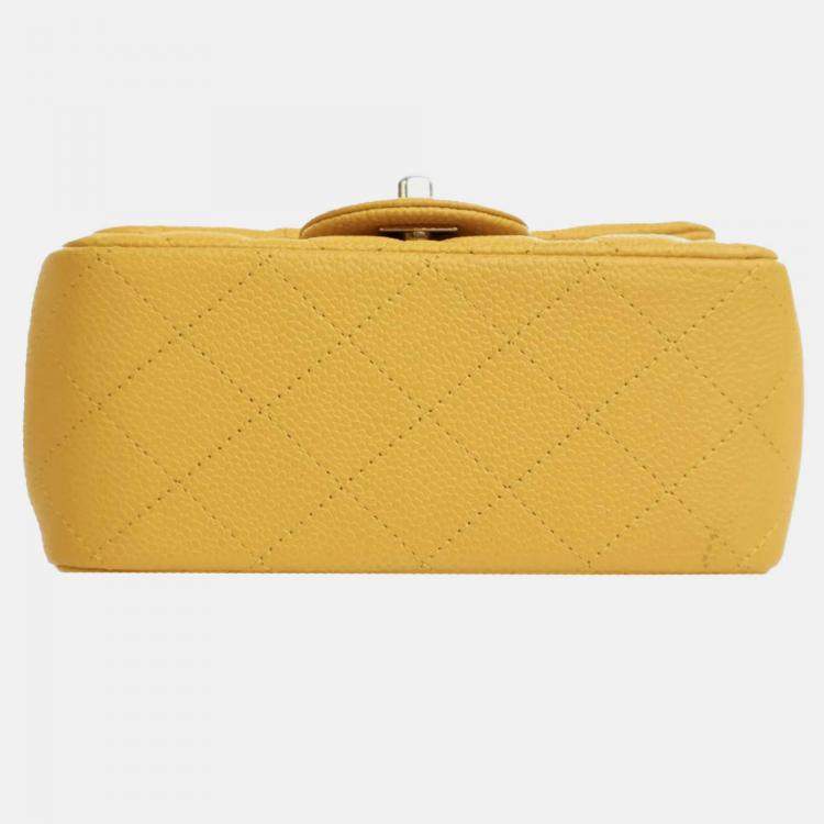 Pre Owned Chanel Mini Square Classic Caviar Single Flap