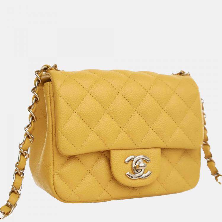 Pre Owned Chanel Mini Square Classic Caviar Single Flap