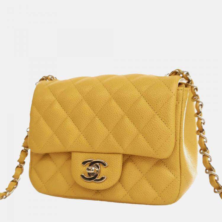 Pre Owned Chanel Mini Square Classic Caviar Single Flap