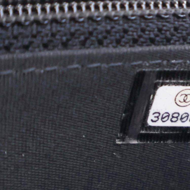 Pre Owned Chanel Maxi Pearls Mini Black Lambskin Clutch On Chain 