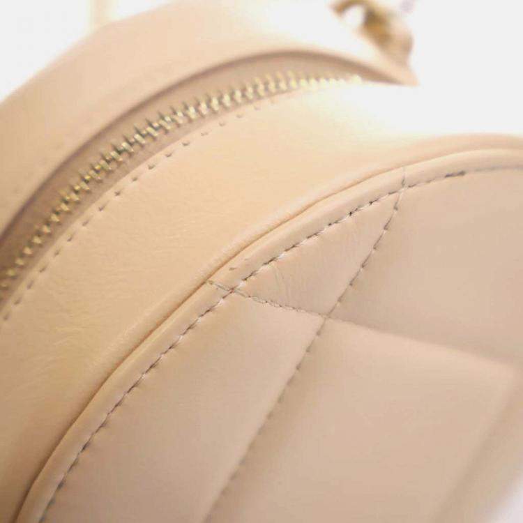 Pre Owned Chanel 19 Round Cream Calfskin Clutch on Chain