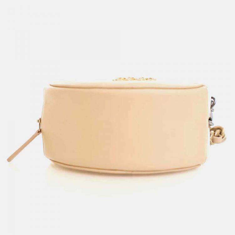 Pre Owned Chanel 19 Round Cream Calfskin Clutch on Chain