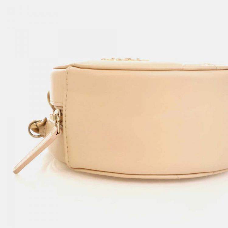 Pre Owned Chanel 19 Round Cream Calfskin Clutch on Chain
