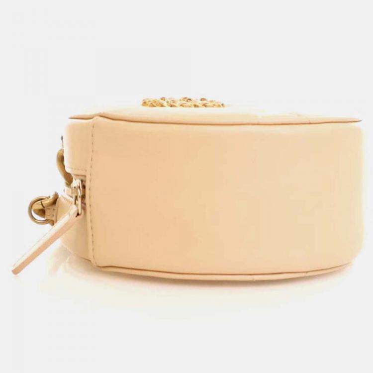 Pre Owned Chanel 19 Round Cream Calfskin Clutch on Chain