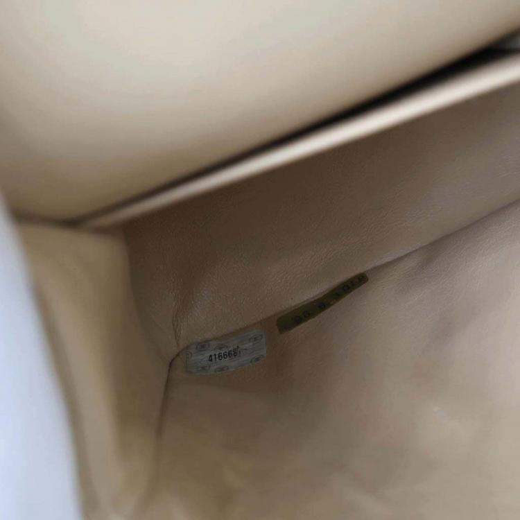 Pre Owned Chanel Classic Flap Medium Beige Lambskin Shoulder Bag