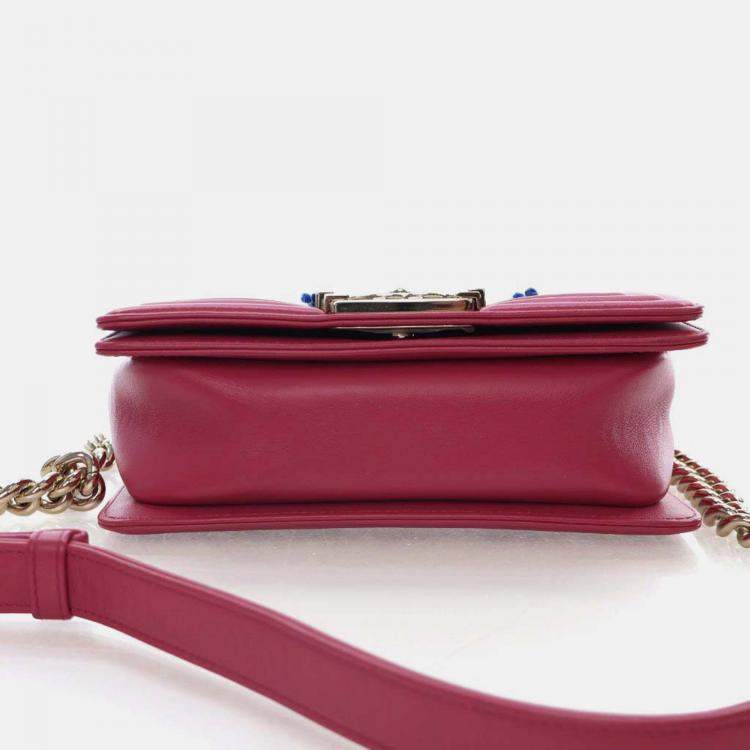 Pre Owned Chanel Boy Small Multicolour Tweed Shoulder Bag