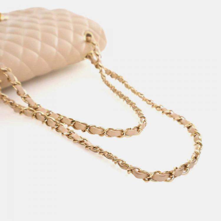 Pre Owned Chanel Classic Double Flap Medium Caviar Leather Shoulder Bag