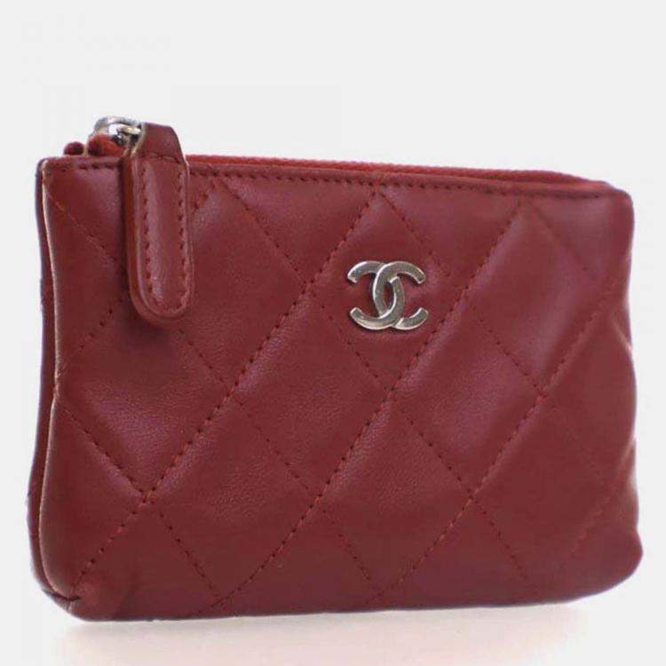 Pre Owned Chanel Lambskin Key Pouch 