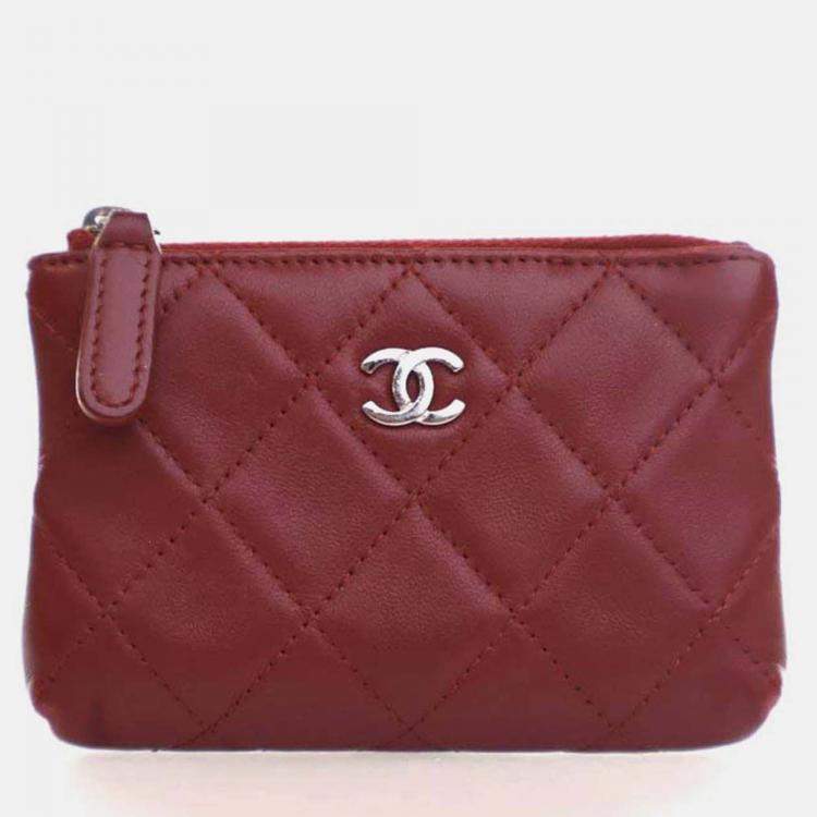 Pre Owned Chanel Lambskin Key Pouch 