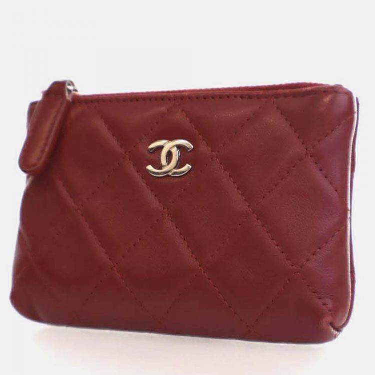 Pre Owned Chanel Lambskin Key Pouch 