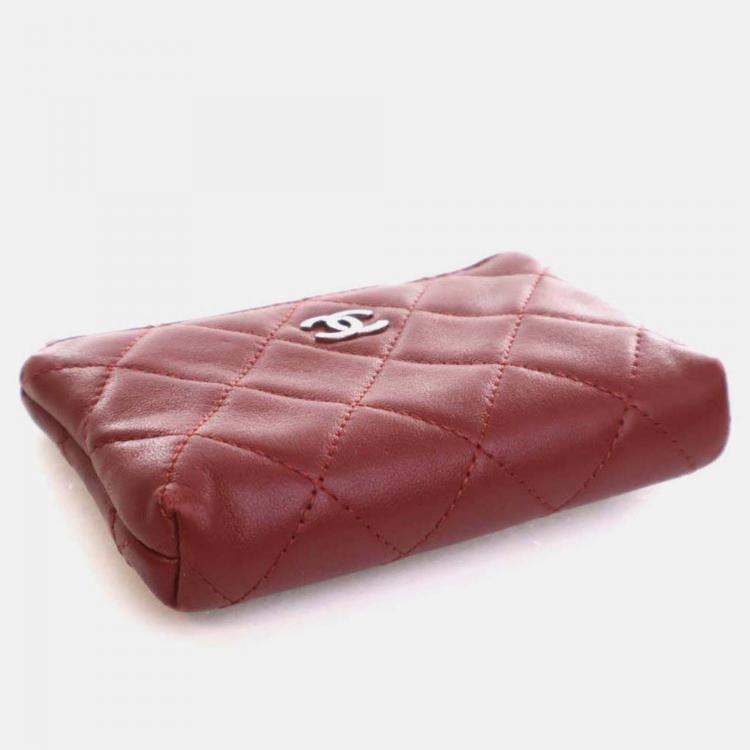 Pre Owned Chanel Lambskin Key Pouch 