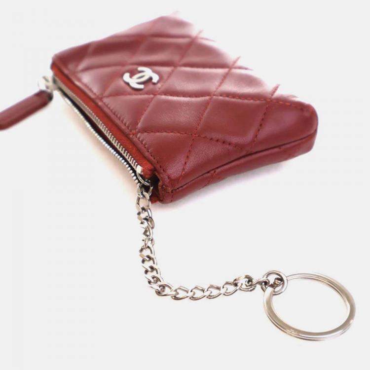 Pre Owned Chanel Lambskin Key Pouch 