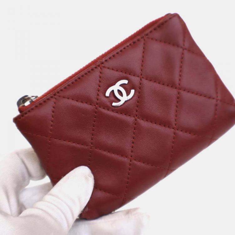 Pre Owned Chanel Lambskin Key Pouch 