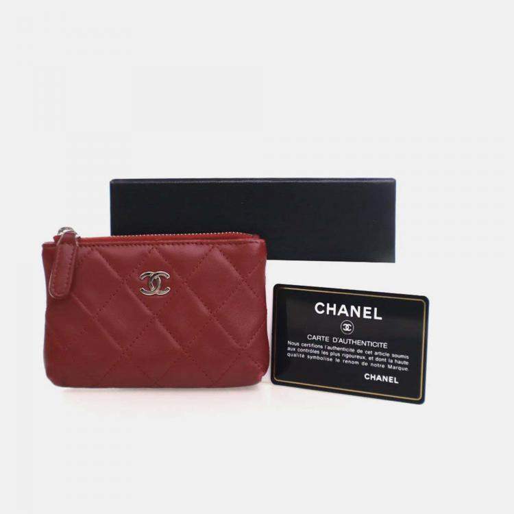 Pre Owned Chanel Lambskin Key Pouch 