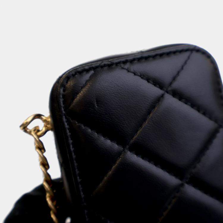 Pre Owned Chanel Candy Mini Black Lambskin Clutch with Chain 